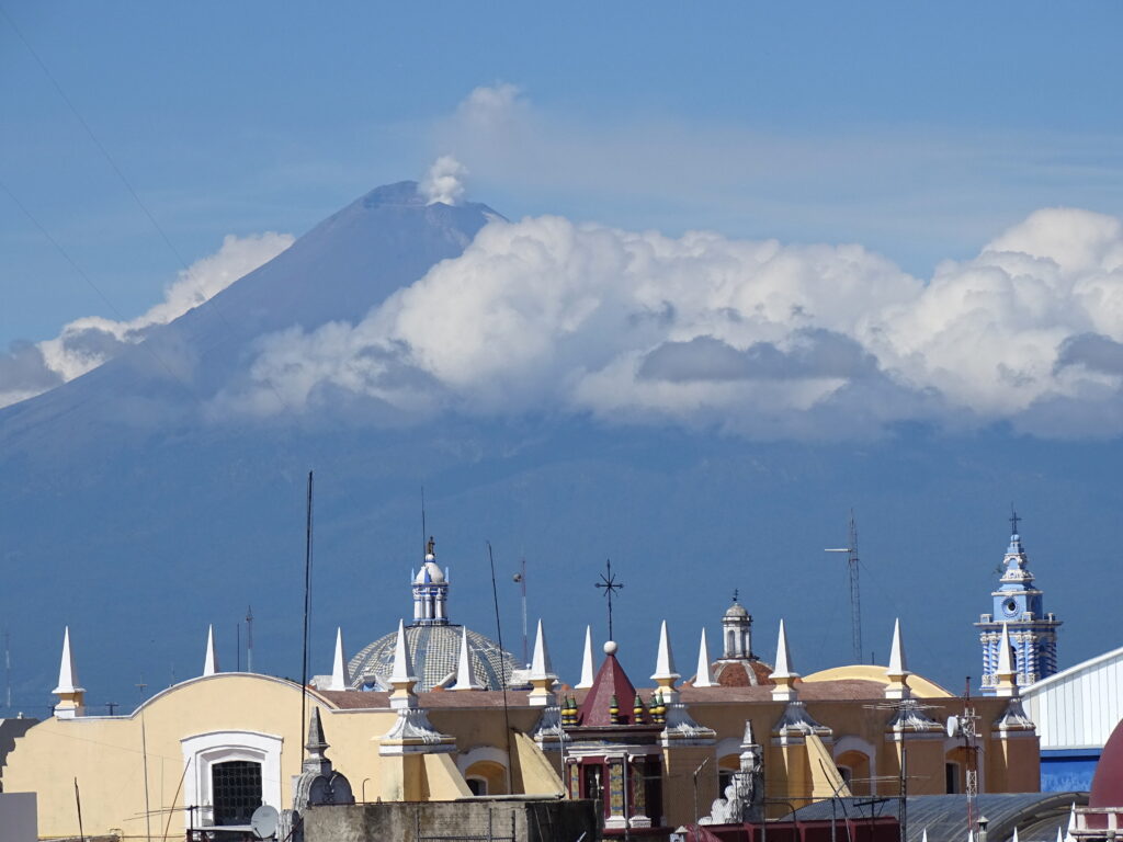 vista del Popocatepetl en Puebla